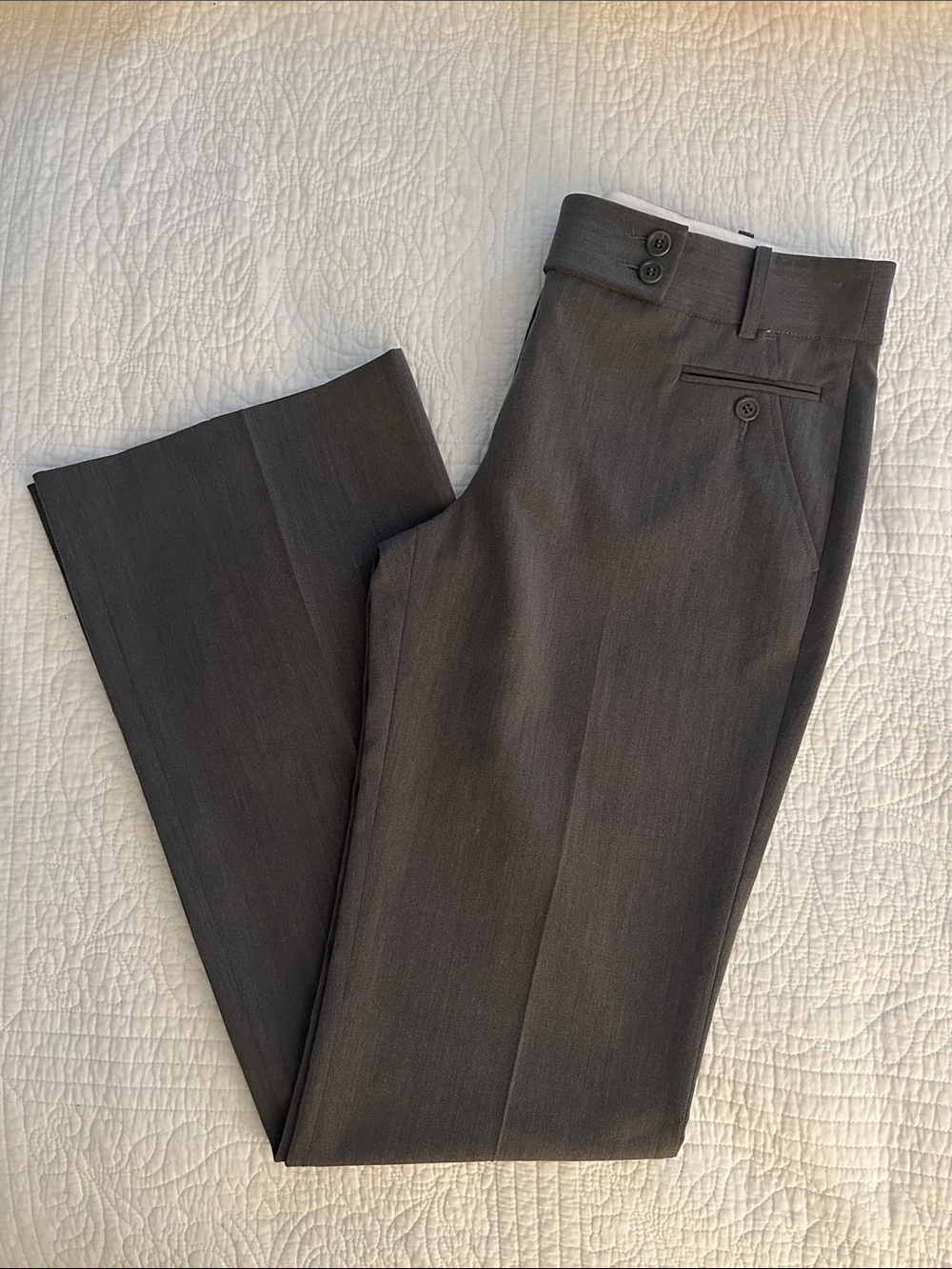 NWOT BCBGMaxAzria Gray Mid-rise Pleated Pants